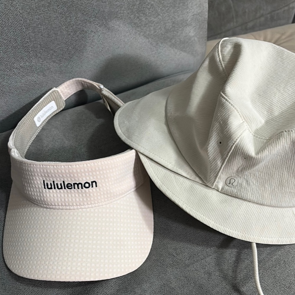 BUNDLE!!!Cream Visor and Bucket Hat Set